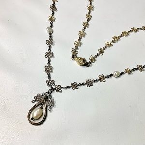 Vintage Sterling Pearl Chinese Export Necklace